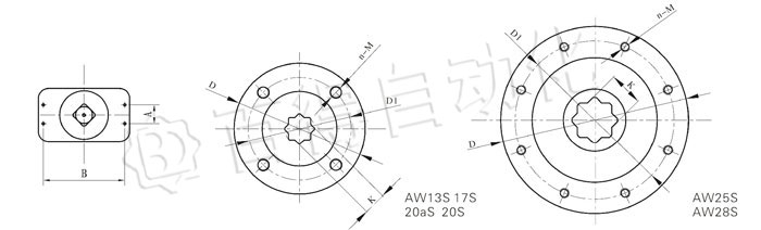 AW氣動執行器連接尺寸圖
